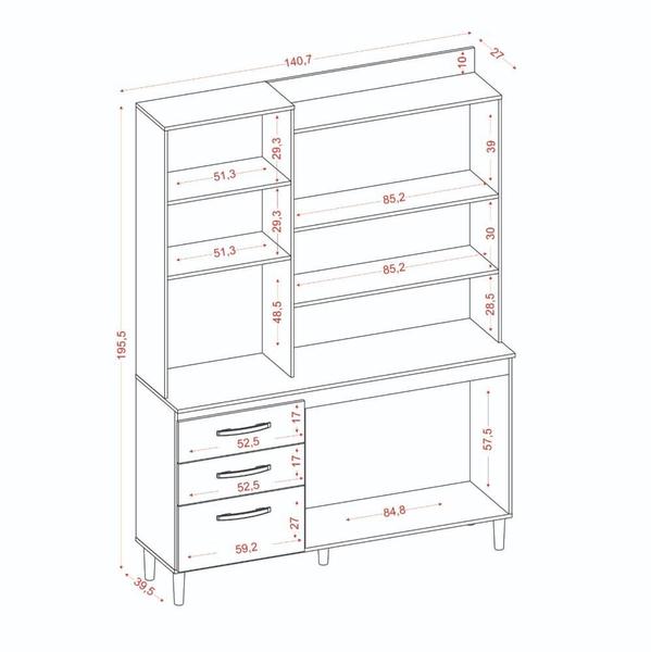 Cozinha Compacta 5 Portas 3 Gaveta Mila Atacama Off White - Aramóveis Imagem de Cozinha Compacta 5 Portas 3 Gaveta Mila Atacama Off White - Aramóveis