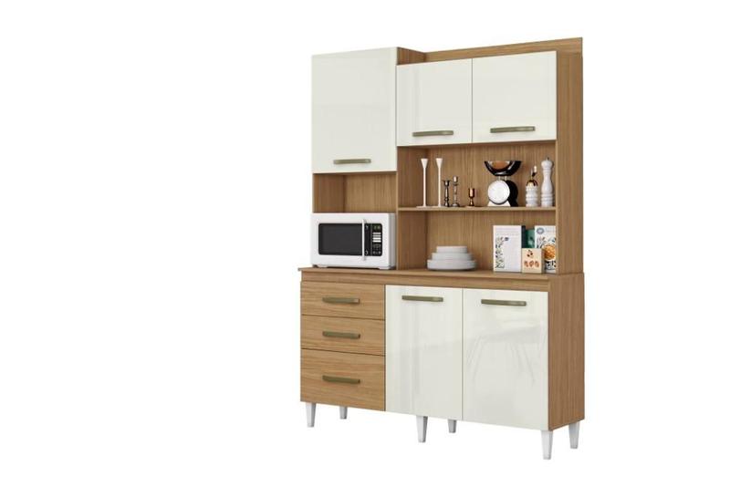Cozinha Compacta 5 Portas 3 Gaveta Mila Atacama Off White - Aramóveis Imagem de Cozinha Compacta 5 Portas 3 Gaveta Mila Atacama Off White - Aramóveis