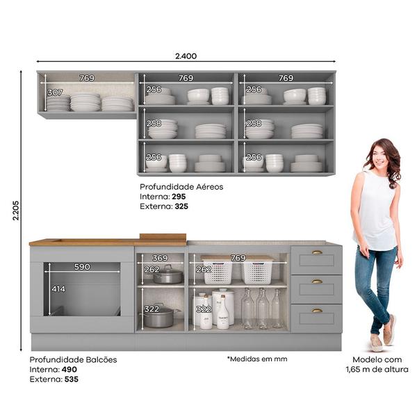 Imagem de Cozinha Compacta 6 Peças Com Módulo Forno De Embutir Amy Casa 812