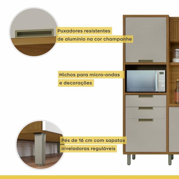 Imagem de Cozinha Compacta 6 Portas 2 Gavetas Loft Imperatriz Nesher Móveis