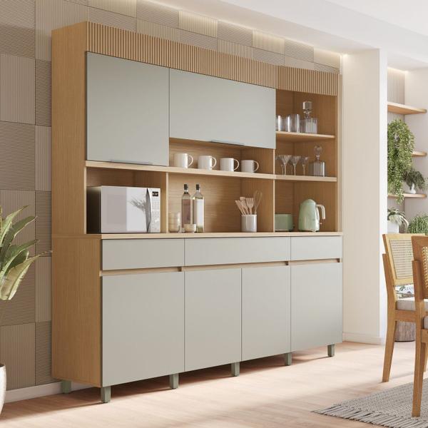 Imagem de Cozinha Compacta 6 Portas 3 Gavetas Realeza 220cm 100% Mdf