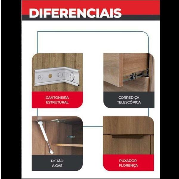 Imagem de Cozinha Compacta 7 Peças 13 Portas 8 Gavetas Paris