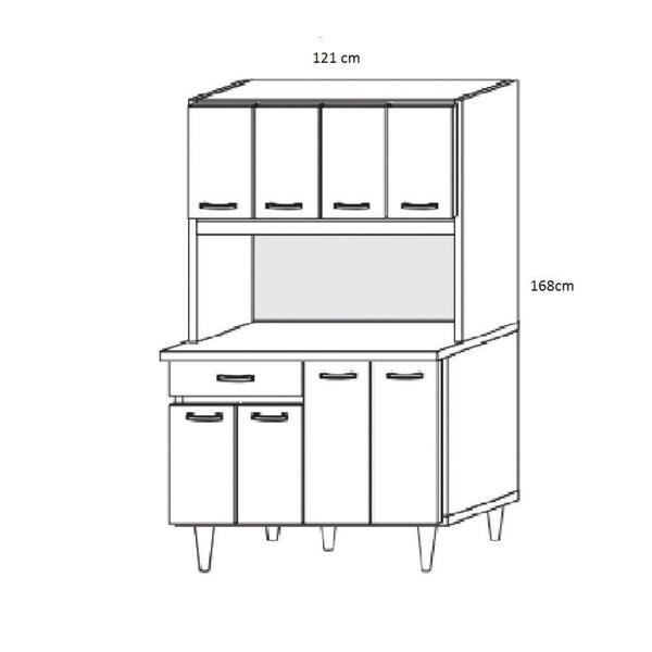 Imagem de Cozinha Compacta 8 Portas 1 Gaveta Cleo Aramóveis