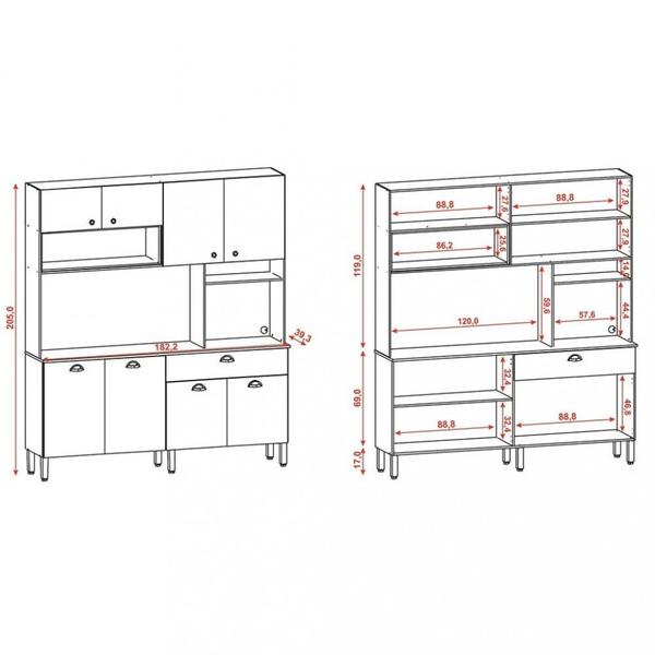 Imagem de Cozinha Compacta 8 Portas 1 Gaveta Core Kits Paraná