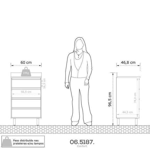 Imagem de Cozinha Compacta 9 Peças 10 Portas 8 Gavetas Confort Cinamomo