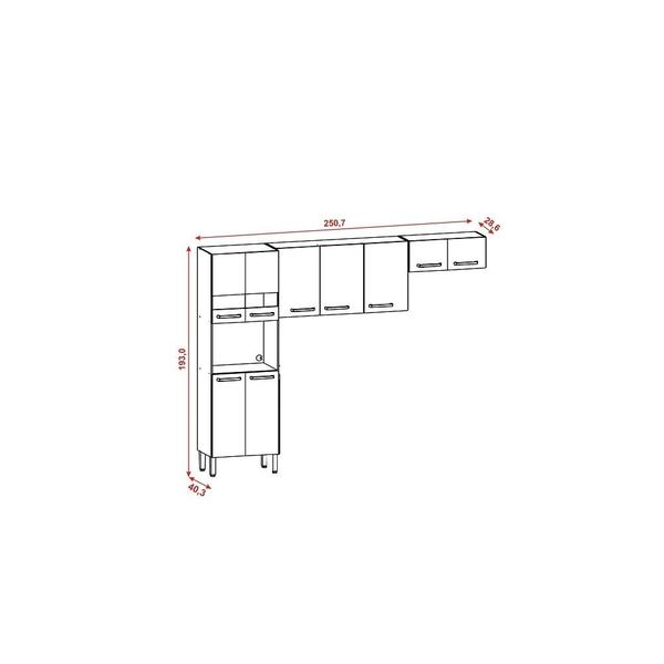 Imagem de Cozinha Compacta 9 Portas Versalhes Kit Paraná