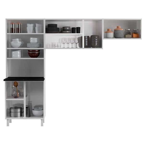 Cozinha Compacta Aço Diamante 9 Portas Branco - Telasul Imagem de Cozinha Compacta Aço Diamante 9 Portas Branco - Telasul