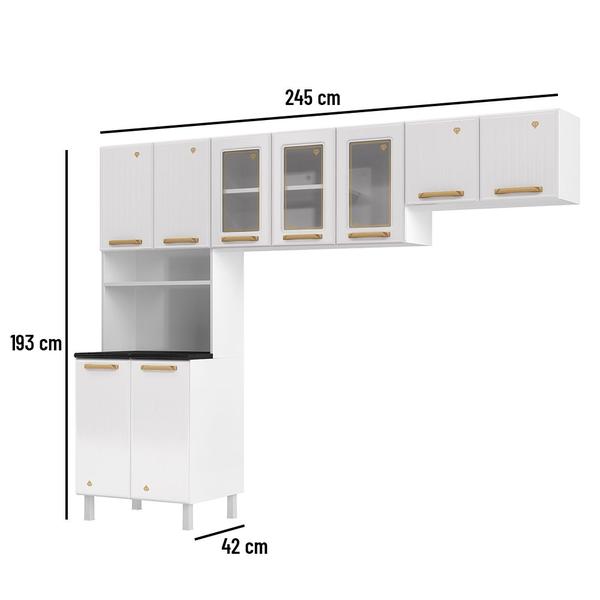 Cozinha Compacta Aço Diamante 9 Portas Branco - Telasul Imagem de Cozinha Compacta Aço Diamante 9 Portas Branco - Telasul