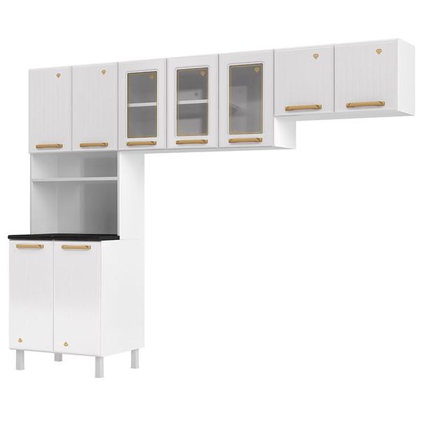 Cozinha Compacta Aço Diamante 9 Portas Branco - Telasul Imagem de Cozinha Compacta Aço Diamante 9 Portas Branco - Telasul