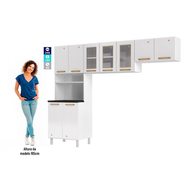 Cozinha Compacta Aço Diamante 9 Portas Branco - Telasul Imagem de Cozinha Compacta Aço Diamante 9 Portas Branco - Telasul