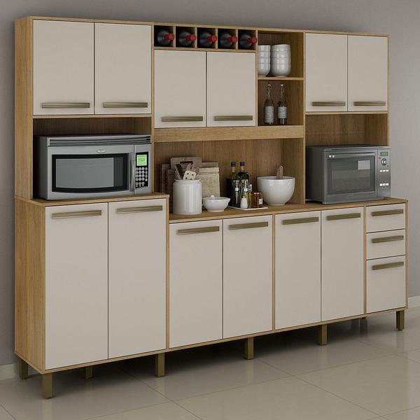 Imagem de Cozinha Compacta Ágata Cinamomo com Off White 12 Portas ValdeMóveis