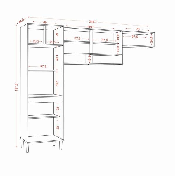 Imagem de Cozinha Compacta Atenas com Balcão sem Tampo P/ Pia 9 Portas 1 Gaveta Atacama Off White - Aramóveis