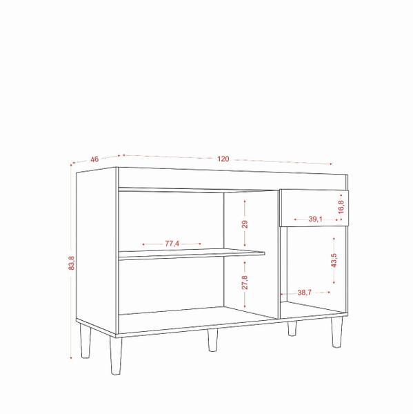 Imagem de Cozinha Compacta + Balcão com Tampo Atenas  Atacama Off White - Aramóveis