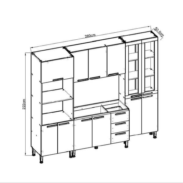 Imagem de Cozinha Compacta Bambu 12 PT 3 GV Ébano e Alecrim