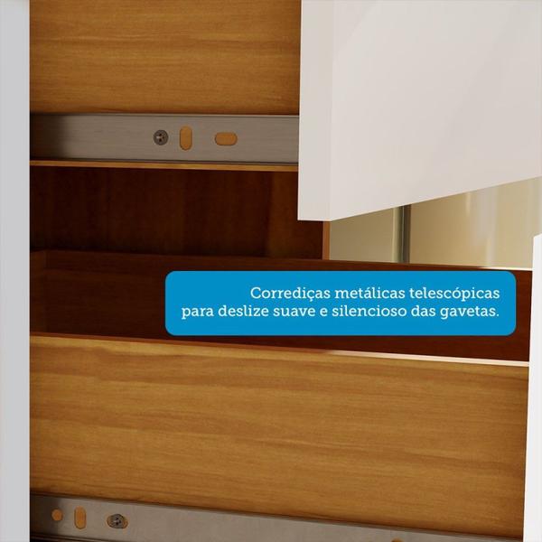 Imagem de Cozinha Compacta com 12 Portas 2 Gavetas e Espaço para Micro-ondas 100% Mdf Pressac Espresso Móveis