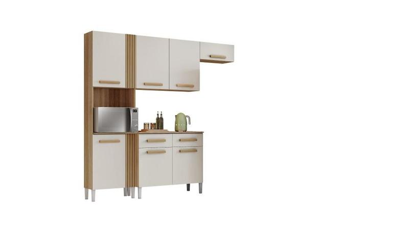 Cozinha Compacta Com 5 Portas Juma Cor Atacama Off White - Aramóveis Imagem de Cozinha Compacta Com 5 Portas Juma Cor Atacama Off White - Aramóveis