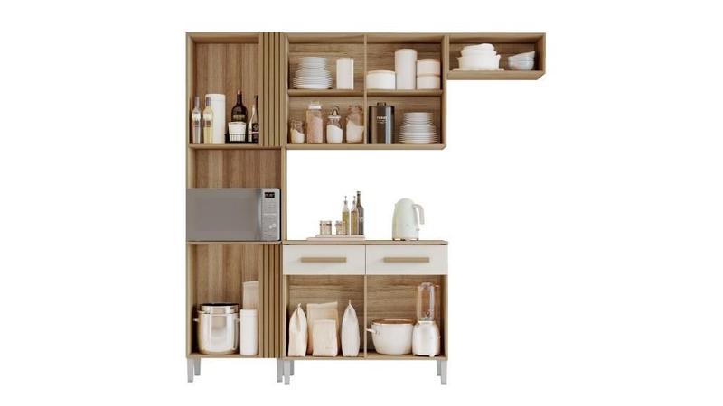 Cozinha Compacta Com 5 Portas Juma Cor Atacama Off White - Aramóveis Imagem de Cozinha Compacta Com 5 Portas Juma Cor Atacama Off White - Aramóveis