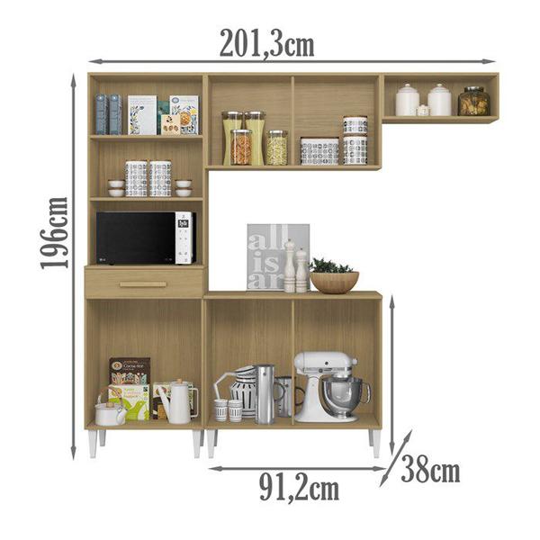 Imagem de Cozinha Compacta Com Balcao 2002113x14 Atacama Off White ARMoveis