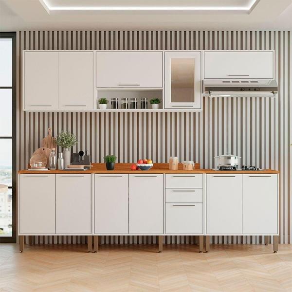 Imagem de Cozinha Compacta Cooktop 12 Portas 2 Gavetas Paris Sallêto Branco