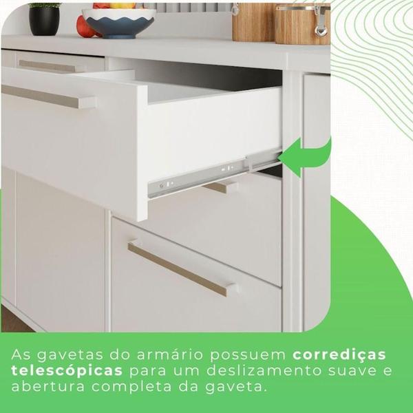 Imagem de Cozinha Compacta Cooktop 12 Portas 2 Gavetas Paris Sallêto Branco