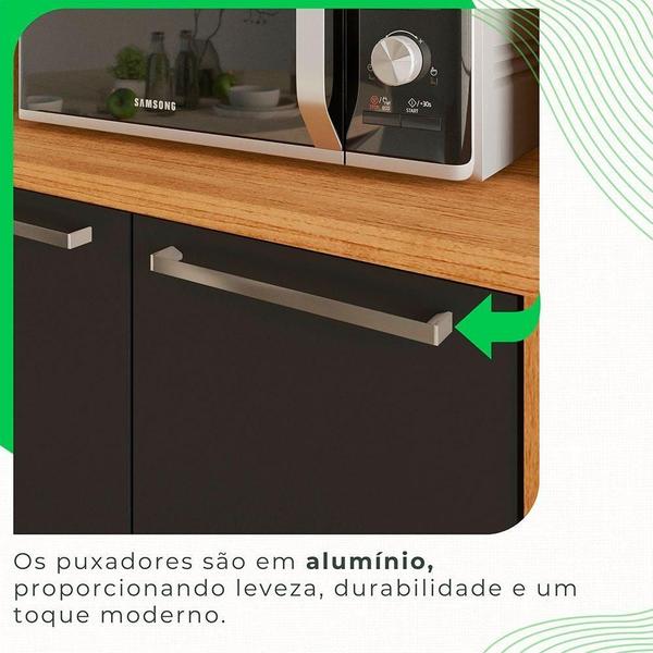 Imagem de Cozinha Compacta Cooktop 12 Portas 2 Gavetas Paris Sallêto Cinamomo Com Grafite