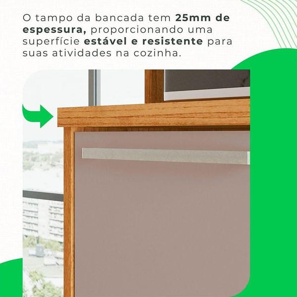 Imagem de Cozinha Compacta Cooktop 12 Portas 2 Gavetas Paris Sallêto Cinamomo Com Off White