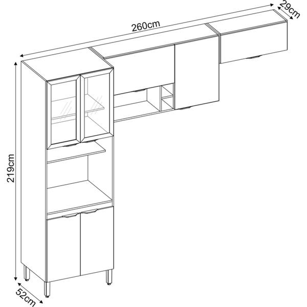 Imagem de Cozinha Compacta Firenze 03 Peças 7 Portas Demóbile