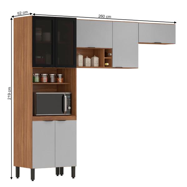 Imagem de Cozinha Compacta Firenze 7 Portas Amêndola Touch/Nude Prime Tx - Demóbile