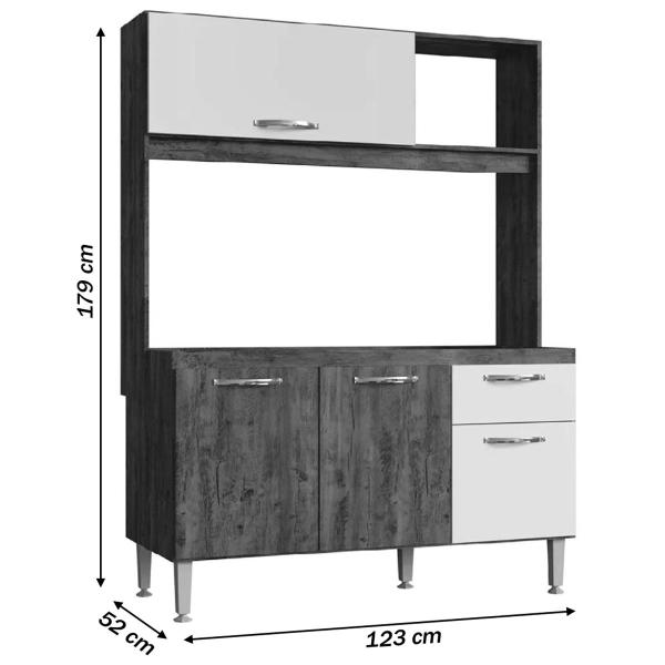 Imagem de Cozinha Compacta Katy 4 Portas 1 Gaveta Branco - Irm Móveis