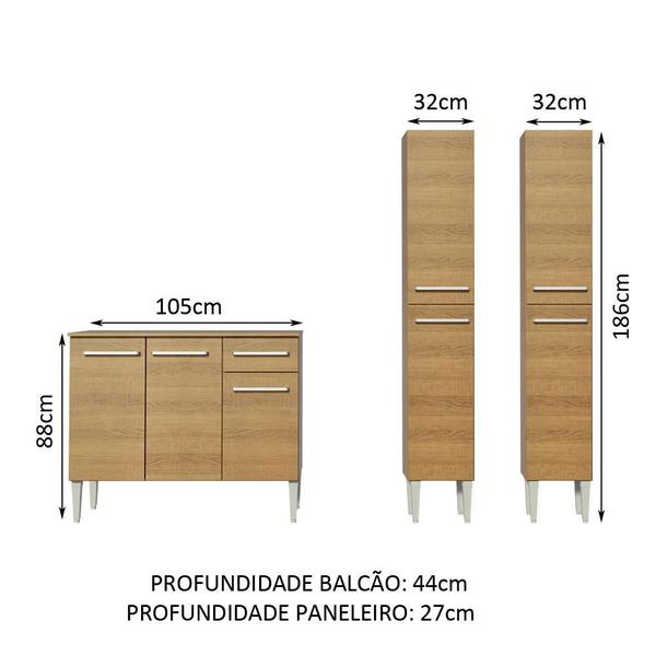 Cozinha Compacta Madesa Emilly Front com Balcão e Paneleiro Imagem de Cozinha Compacta Madesa Emilly Front com Balcão e Paneleiro