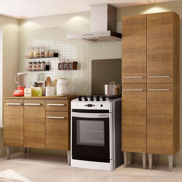 Cozinha Compacta Madesa Emilly Front com Balcão e Paneleiro Imagem de Cozinha Compacta Madesa Emilly Front com Balcão e Paneleiro