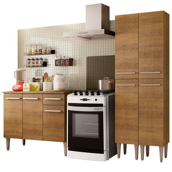 Cozinha Compacta Madesa Emilly Front com Balcão e Paneleiro Imagem de Cozinha Compacta Madesa Emilly Front com Balcão e Paneleiro