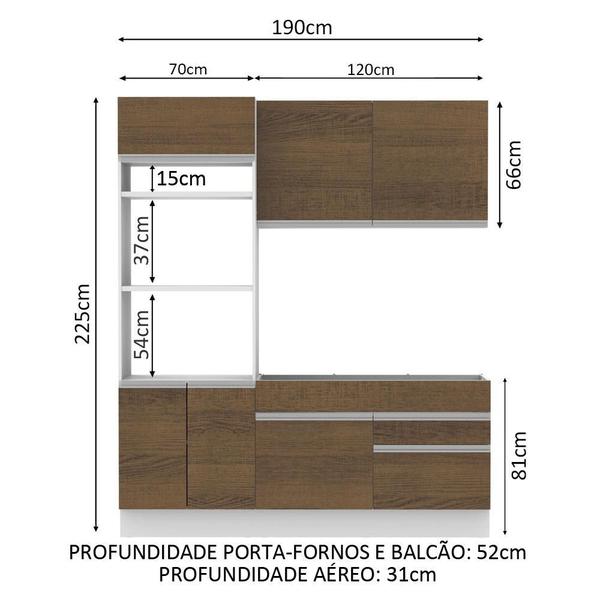 Imagem de Cozinha Compacta Madesa Lívia 6 Portas 2 Gavetas (Sem Tampo e Pia)