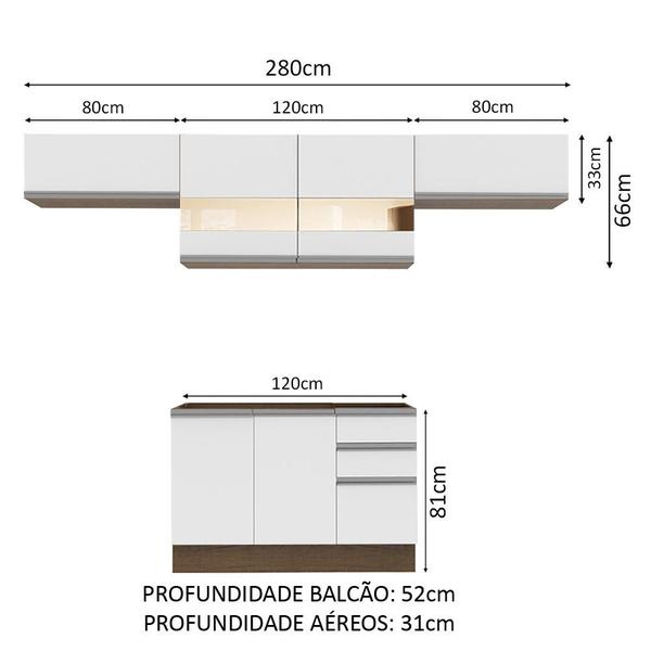 Imagem de Cozinha Compacta Madesa Marina Com Armário e Balcão (Sem Tampo e Pia)