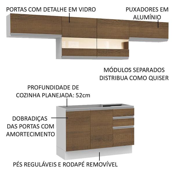 Imagem de Cozinha Compacta Madesa Marina Com Armário e Balcão (Sem Tampo e Pia)