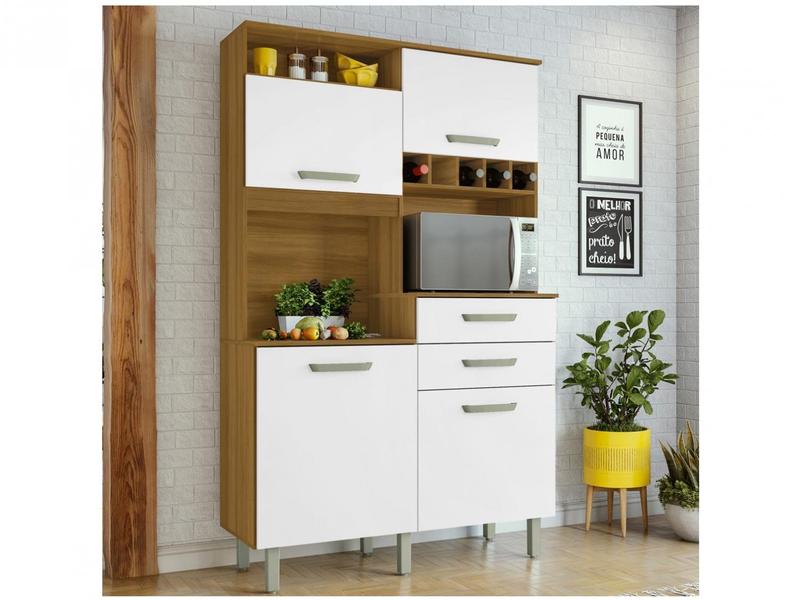Cozinha Compacta Nesher Nath Nicho para - Micro-ondas 4 Portas 2 Gavetas Cozinha Compacta Nesher Nath Nicho para - Micro-ondas 4 Portas 2 Gavetas
