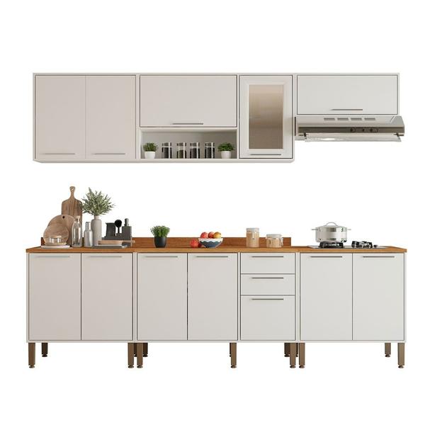 Imagem de Cozinha Compacta para Cooktop 5 Bocas 5 Peças 12 Portas 2 Gavetas Paris Sallêto Móveis