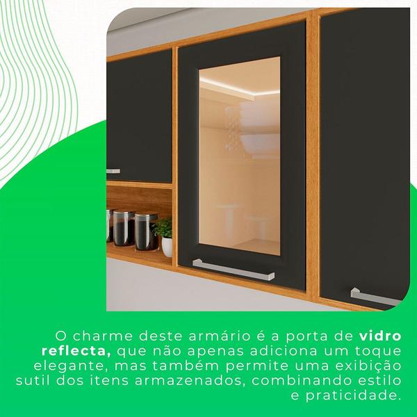 Imagem de Cozinha Compacta para Cooktop 5 Peças 12 Portas 2 Gavetas Paris Sallêto Móveis