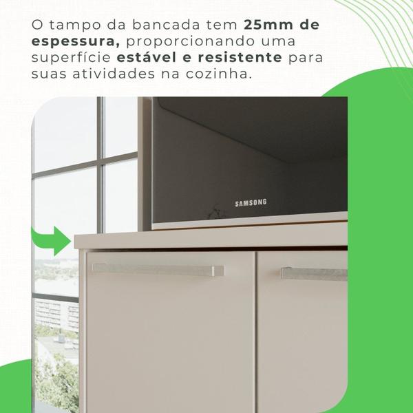 Imagem de Cozinha Compacta para Cooktop 5 Peças 12 Portas 2 Gavetas Paris