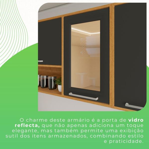 Imagem de Cozinha Compacta para Cooktop 5 Peças 12 Portas 2 Gavetas Paris