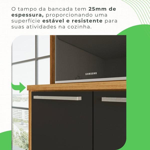 Imagem de Cozinha Compacta para Cooktop 5 Peças 12 Portas 2 Gavetas Paris