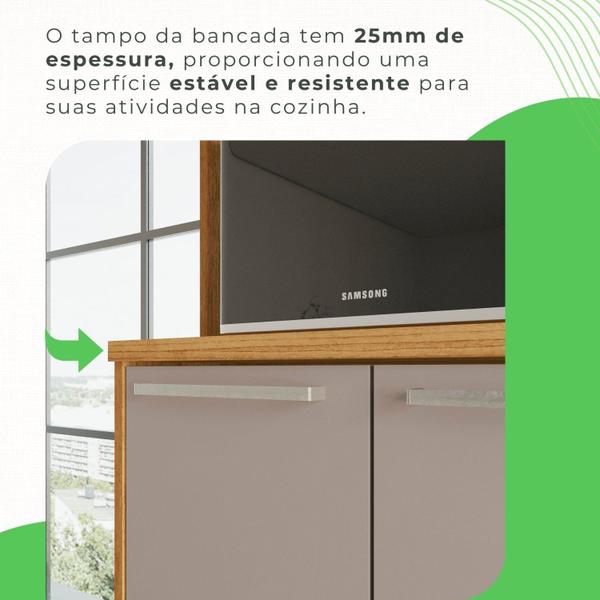 Imagem de Cozinha Compacta para Cooktop 5 Peças 12 Portas 2 Gavetas Paris