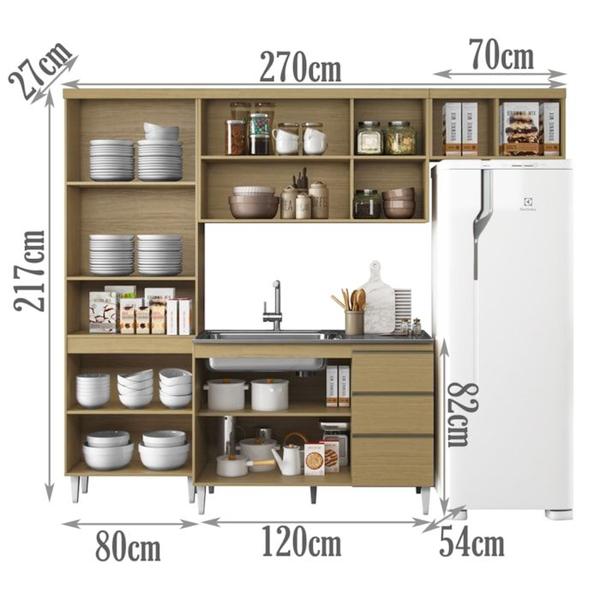 Imagem de Cozinha Compacta Para Pia 120cm 2012190x0213 Atacama Off White ARMoveis