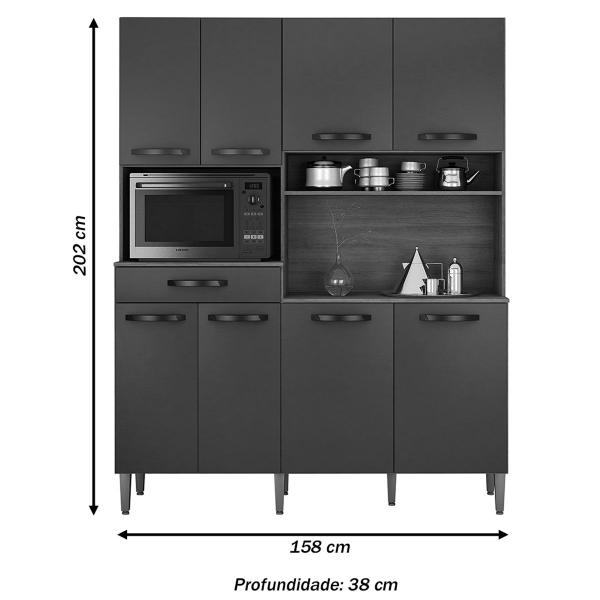 Cozinha Compacta Pratic 8 Portas 1 Gaveta Cinamomo/Off White - Chf Móveis Imagem de Cozinha Compacta Pratic 8 Portas 1 Gaveta Cinamomo/Off White - Chf Móveis