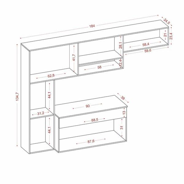 Imagem de Cozinha Compacta Suspensa Rubi 7 Portas 1 Gaveta Aramóveis