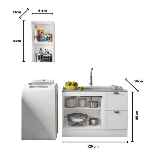 Cozinha Compacta Unna 3 PT 2 GV Branca - Modern Imagem de Cozinha Compacta Unna 3 PT 2 GV Branca