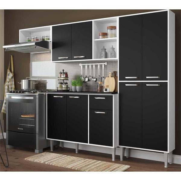 Imagem de Cozinha Compacta Xangai 9 Portas Multimóveis Branco/Preto