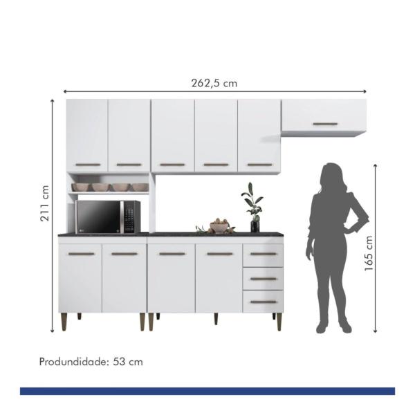 Imagem de Cozinha Completa 10 Portas 3 Gavetas Atenas - Kaiki Móveis