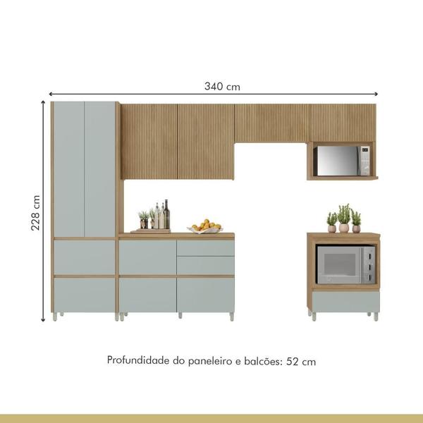 Imagem de Cozinha Completa 100% MDF 6 Peças Nesher Rainha Marrom Verde