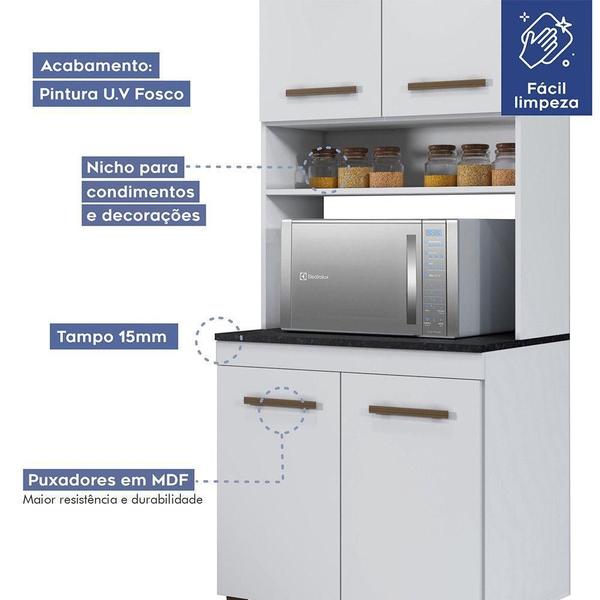 Imagem de Cozinha Completa 12 Portas 3 Gavetas Atenas Branco